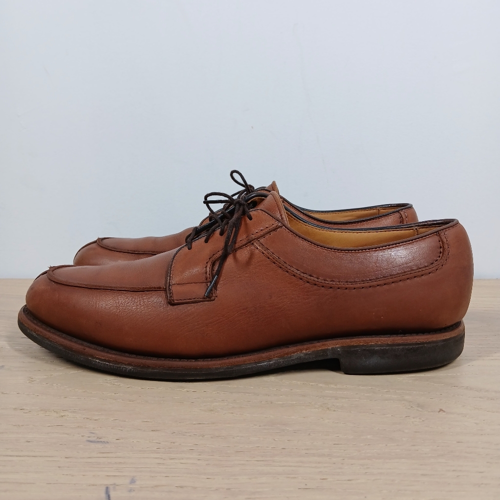 Allen Edmonds Brown Leather Derby Lace-Up‎ Shoes Classic Natural 1332